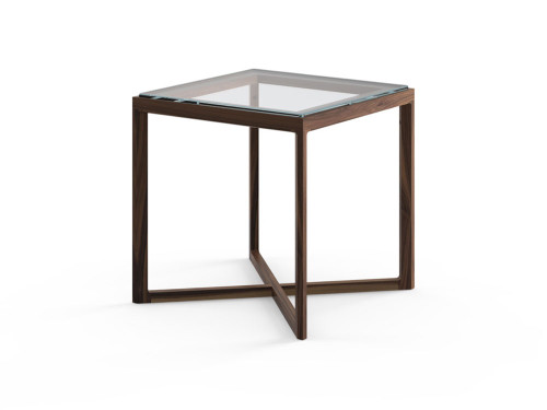Knoll Krusin Small Side Table With Glass Top by Marc Krusin